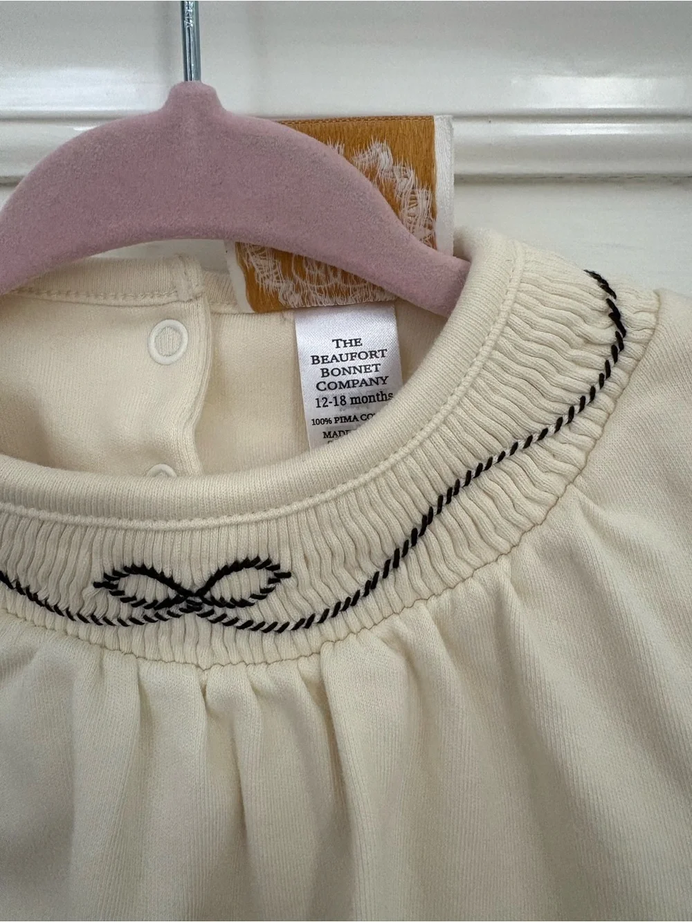 TBBC L/S Cream Smocked Bubble
